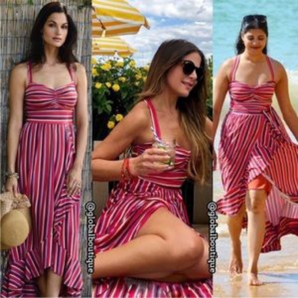 Anthropologie Maeve Pink Striped Gabriela Ruffle Dress XS - Picture 4 of 16